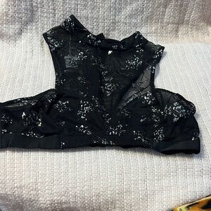 Victoria's Secret Shimmering Black Crop Top